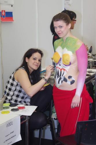 Sexy Girls On An International Body Painting Convention